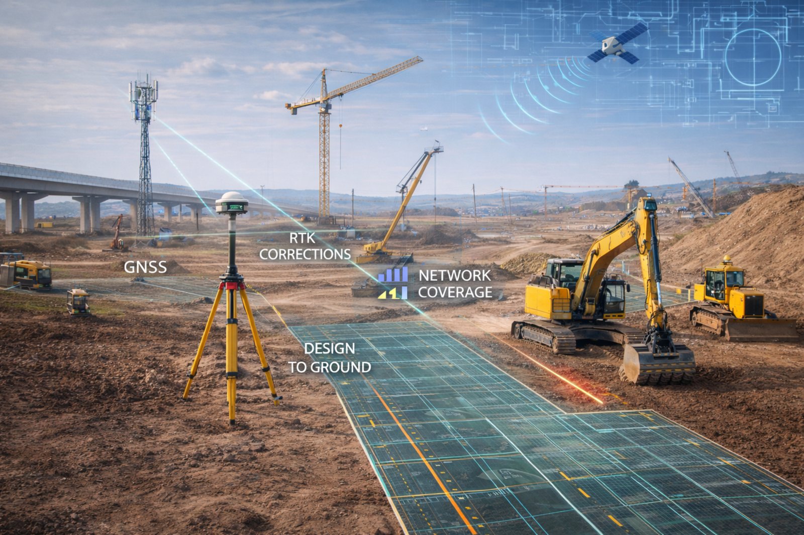 Construction positioning with RTK GNSS systems